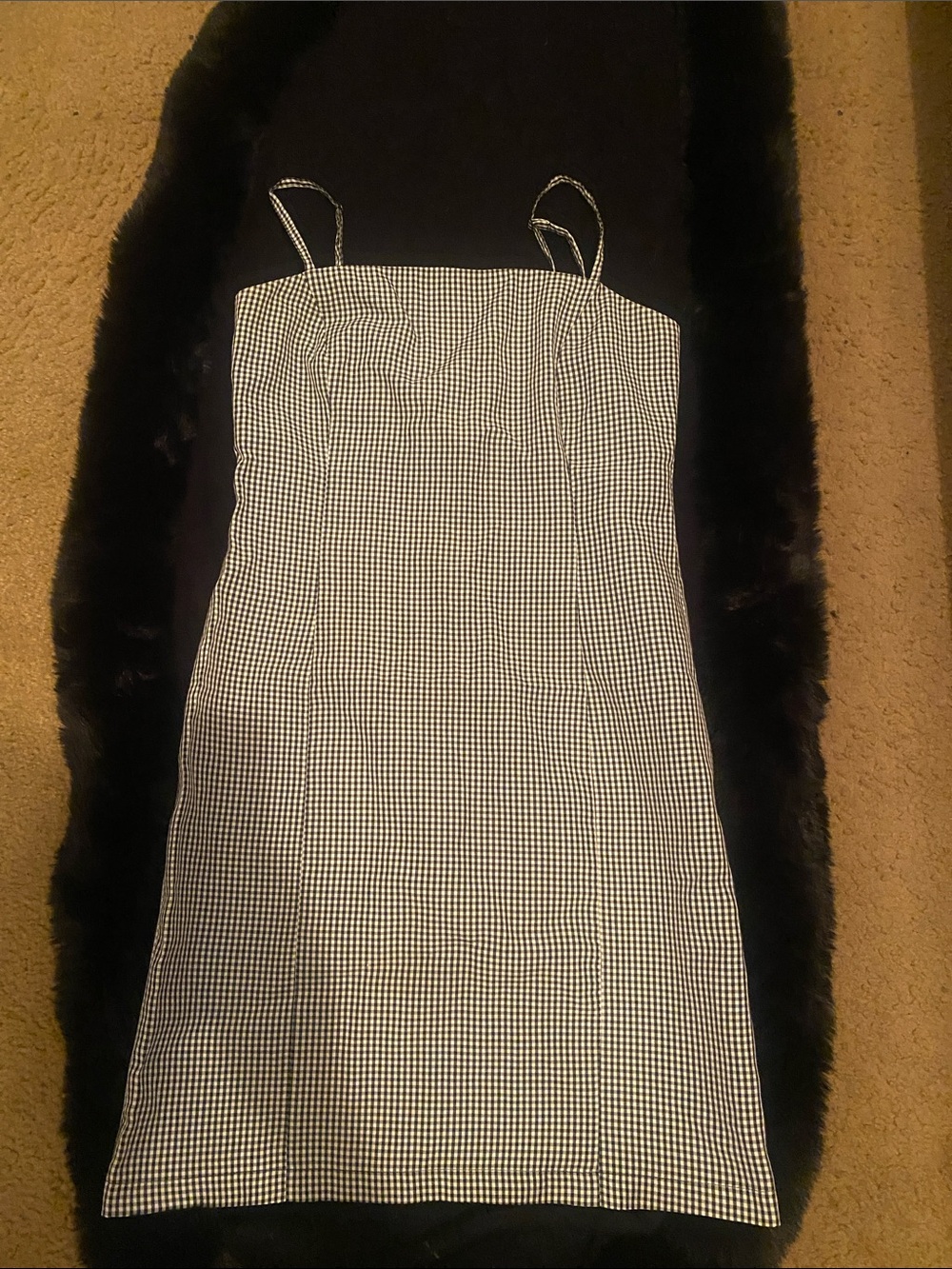 The Limited Black and White Gingham Slip Dress